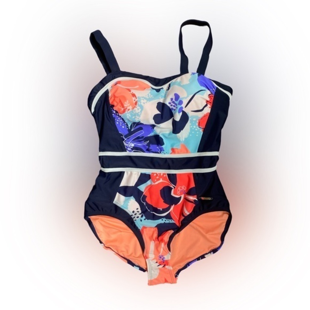 Zeroexposur Swimsuit - S blue , orange , blue , nylon spandex , NWOT